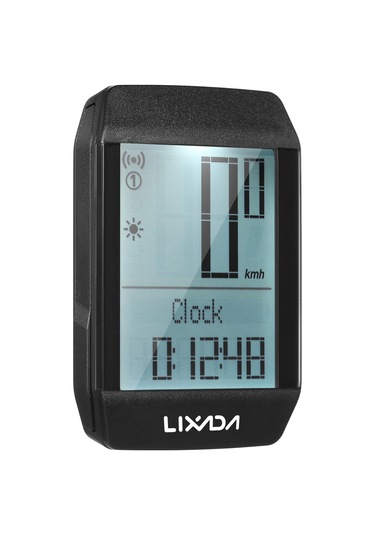 Lixada Kablosuz Bisiklet Bisiklet Bilgisayarı Su Geçirmez Bisiklet Kilometre Sayacı 6 Dil Led İle Siyah