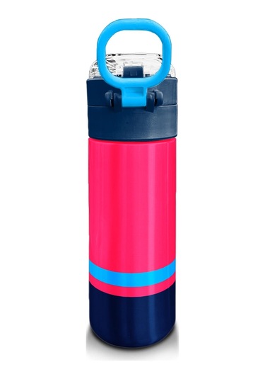 Coral High Kids Neon Mercan Lacivert Pipetli Ve Direkt İçim Çelik Termos 500 Ml 31823 Neon Mercan