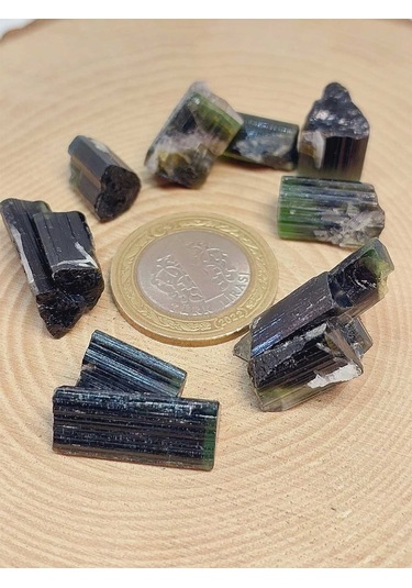 Turmalin Taşı Koyu Yeşil Renk Verdelit Kütle Ham Parça 3-3.49 Gram Aralığı 54702