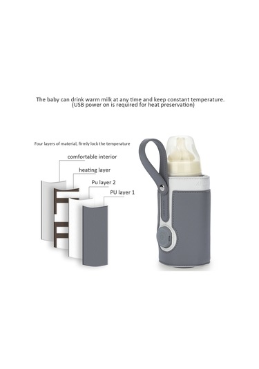 Sones 027 Deri Yalıtımlı Bebek Şişesi Kılıfı Isıtmalı Şişe Çantası, Beden: Ücretsiz Beden Lacivert