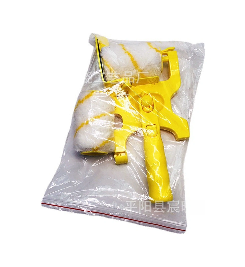 Youtek Duvar Boyama Aracı: Tam Yönlü Kenar Bölme Rulo Fırça - Özel Köşe Tasarımı, İnce Tüyler, Sarı Kısa Saplı Set 1 Fırça + 2 Rulo + 2 Tüyle