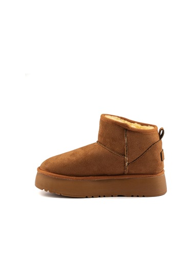 Melbourne Kışlık Kadın Kürk Detaylı Yüksek Taban Bot Taba