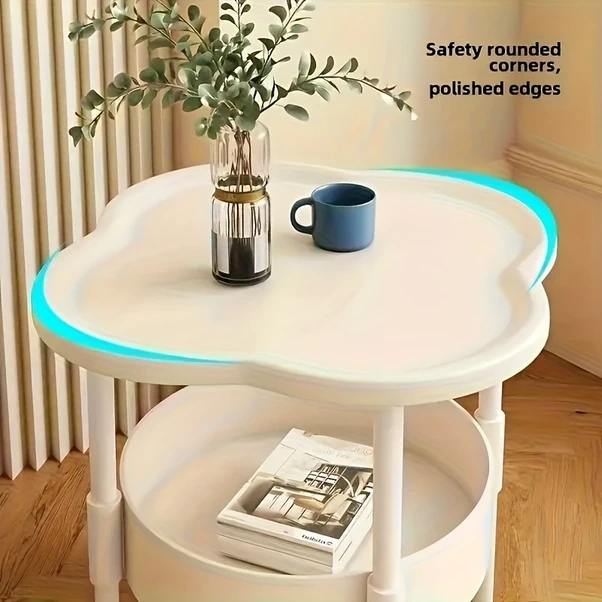 Gateesat Beyaz Modern Dairesel Mobil Depolama Rafı, Alet Ve Ev Organizasyonu İçin Beyaz