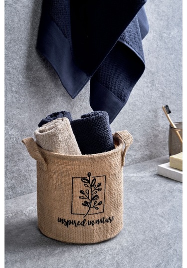 Ocean Home Textile Inspred In Nature Jüt Sepet 20 x 20 cm