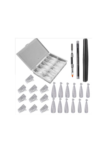 Reedark 132 Parça Tırnak Uzatma Seti: 120 Adet Farklı Boy Tırnak Formu, 10 Adet Tırnak Klembi, 1 Adet Çift Uçlu Fırça Ve 1 Adet Tırnak File