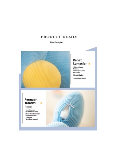 50cm Dolgulu Altı Yapraklı Çiçek Yastığı Çiçek Yastığı-sarı 004