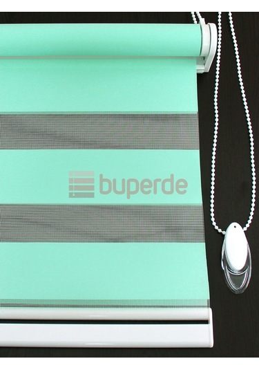 Buperde Su Yeşili Eko Zebra Stor Perde