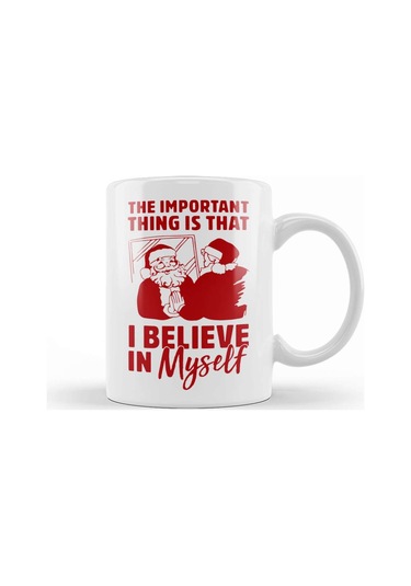 Yılbaşı Yeni Yıl Konseptli Believe İn Santa Clause Christmas Kupa Bardak Porselen Karışık