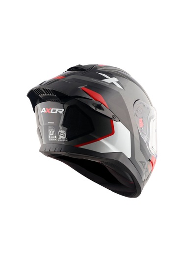 Axor Saber Spark Dull Ece 22.06 Kapalı Kask Beyaz - Kırmızı - Siyah