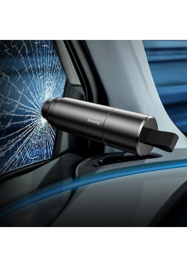 Pazly Baseus Acil Durum Çekiç - Cam Kırıcı & Emniyet Kemeri Kesici, Araç İçin Hayat Kurtaran Alet