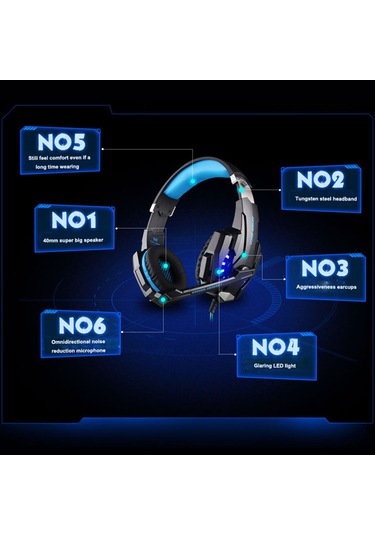 Tenfowee Kotıon Each G9000 Oyun Kulaklığı - Gürültü Önleme, Led Aydınlatma, Mikrofon Ve Ses Kontrolü İle Ps4, Pc, Telefon İçin