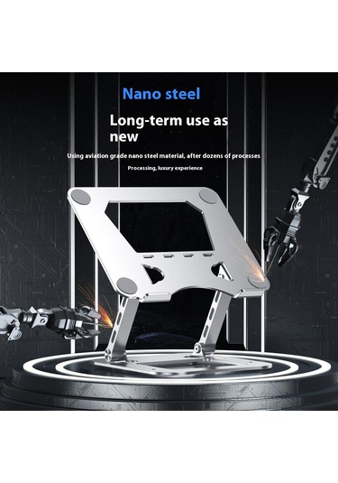 T64 Ayarlanabilir Dizüstü Bilgisayar Isı Dağıtımı Standı Metal Masaüstü Katlanabilir Dizüstü Bilgisayar Braketi - Gri