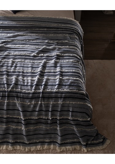 Madame Coco Montjalin Çift Kişilik Yatak Örtüsü - İndigo 8684427145531 Indigo