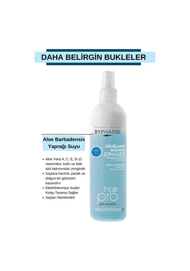 Byphasse Bukleli Saçlara Özel Çift Fazlı Vegan Sıvı Saç Kremi 400 ML