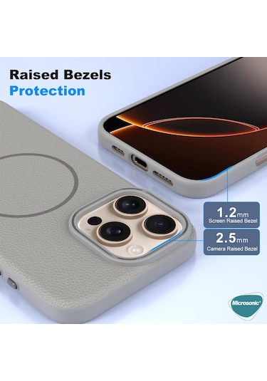 Microsonic İphone Uyumlu 16 Pro Kılıf Magleather Pro Kahverengi -