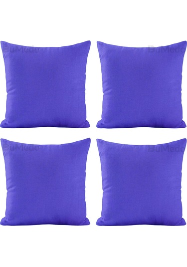 Dekoratif 4'lü Kırlent Yastık Kılıfı Seti - 42 X 42 Cm - Mavi