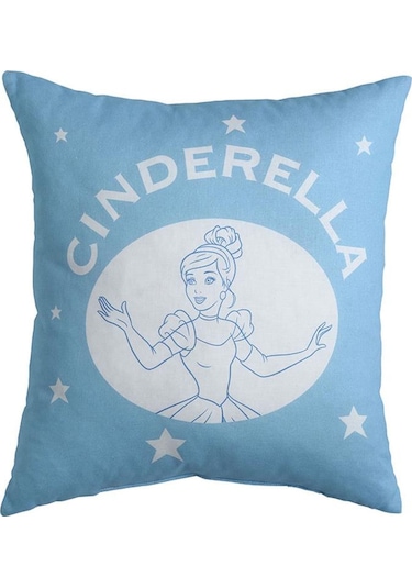 Taç Lisanslı Kırlent Princess Cinderella 40x40