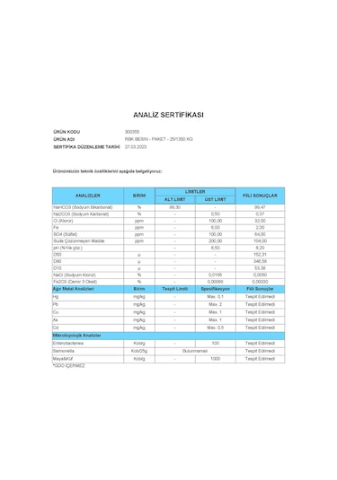 Hanzade Bitkisel İngiliz Karbonatı 3 x 1 KG