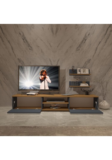 Decoraktiv Eko 4 Mdf Dvd Tv Ünitesi Tv Sehpası Pera - Antrasit