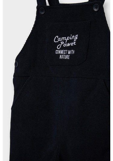 Defacto Erkek Bebek 2li Takım Basic Düz Sweatshirt Fitilli Kadife Salopet G0084a525wnnv241 Lacivert