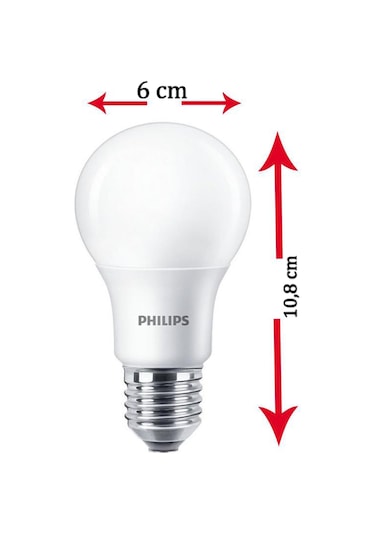 Philips 8W (60W) Led Ampul Sarı 2700K (10 Adet) Tasarruflu Lamba