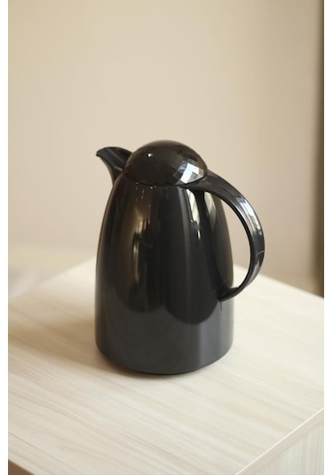 1 Lt Isı Yalıtımlı Çay ve Soğuk Su Termosu Siyah (12 Saat Sıcak Tutar& İçi Camdır)