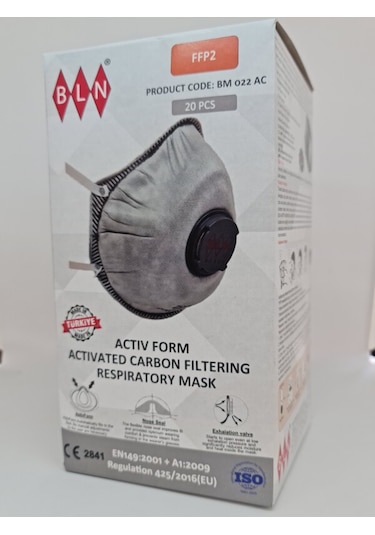 Bln Bm 022 Ac Ffp2 Nr Aktif Karbonlu Ventilli Toz Maske 20 Adet