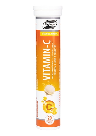 Vitamin C Çinko Vitamin D3 Portakal Aromalı Efervesan Tablet 5 x 20 Adet 