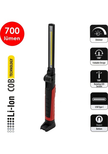 Ceta Form R10F-Slım1 Şarjlı Led Fener Katlanabilir 700 Lumen Siyah