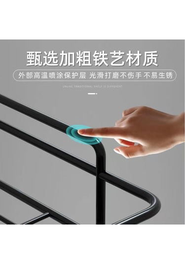 Banyo Rafları Toptan Ferforje Metal Delmesiz Tuvalet Köşe Çatlak Köşe Banyo Duvar Rafları Üçgen Siyah + Tek Kancalı Yapışkan Levha 2 Yaprak Diğer