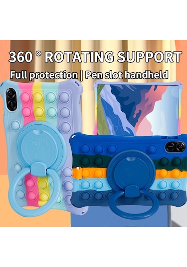 Butu Honor Uyumlu Pad X8 Pro / X9 Silikon + Pc Tablet Kılıfı 360 Derece Dönen Kickstand Koruyucu Kılıf