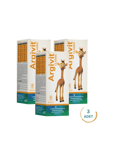 Argivit Arjinin İlaveli Multivitamin Surup 3 x 150 ML