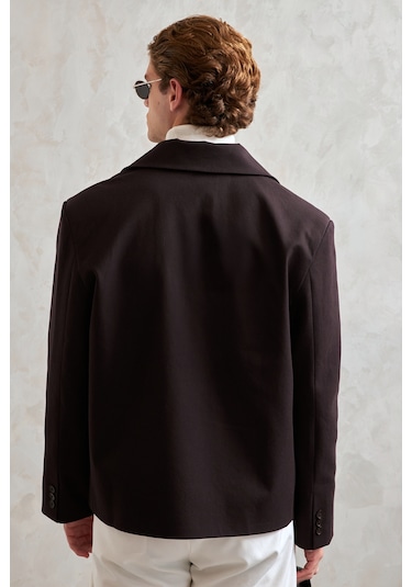Hyman Erkek Oversize Blazer Ceket Kahverengi