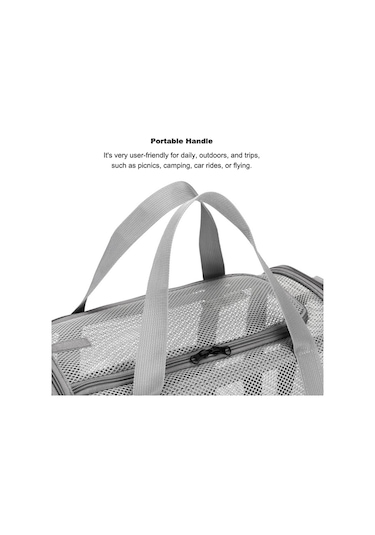 Geeksen Nefes Alabilir File Kedi Köpek Taşıma Çantası - Geniş Alan, Omuz Askılı, Çıkarılabilir Taban, Katlanır Seyahat Taşıyıcı