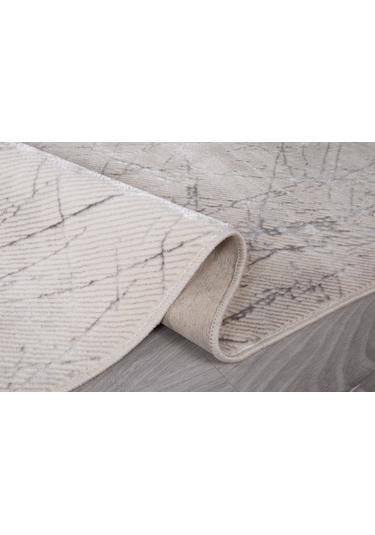 My Evilla Modern Dekoratif Star Seri Krem Gri Dokuma Halı Star4106c