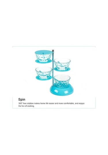 Novahub Beyaz 4 Katlı Mutfak Düzenleyici, Dönen Baharat Ve Biber Rafı, Baharat Depolama Kavanoz Seti Beyaz