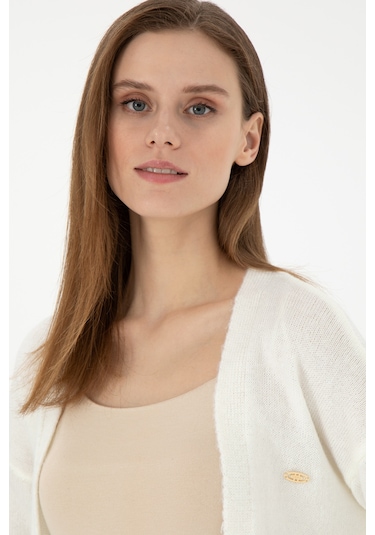 U.s. Polo Assn. Kadın Krem Melanj Hırka Triko 50297102-vr159 Krem Melanj