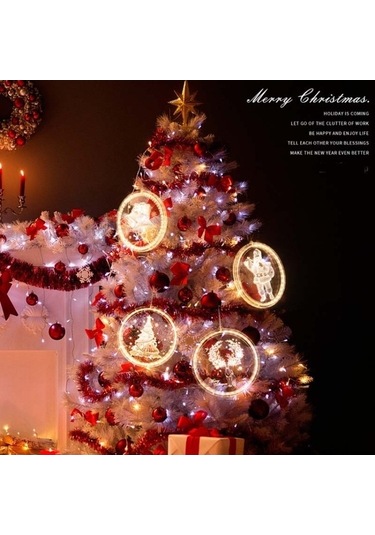 Dancemonkey Noel Dekorasyon Işığı Led Tatil 3d Asılı Lamba Pille Çalışır Geyik Geyik Figürü İle Led Aydınlatma Gün Işığı