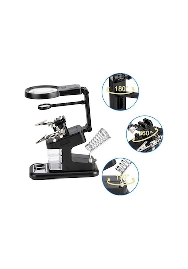 Wellhise Te-803 Masa Üstü Ledli Büyüteç Çok Amaçlı Tutacak