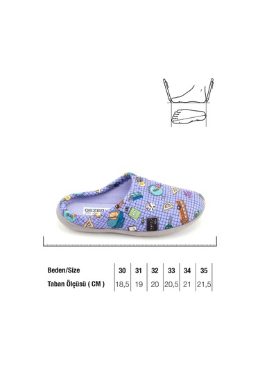 Gezer Kız Çocuk Kışlık Rahat Taban Ev Bahçe Gondol Terlik Gt1kfm.15895.00.x49.j28 Lila