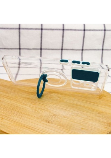 More Tr Ally Xiaomi Redmi Note 10 10s Kılıf Sürgülü Kamera Lens Korumalı Yüzük Standlı Silikon Kılıf Siyah