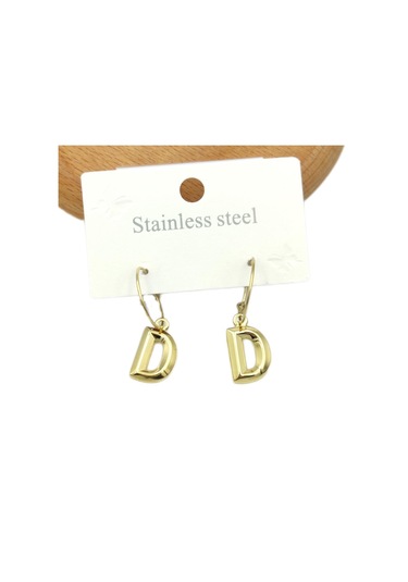 Çelik D Harf Halka Küpe