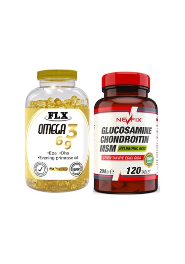 Flx Omega 3-6-9 Balık Yağı 90 Softgel & Nevfix Glucosamine