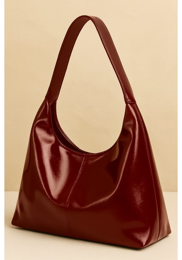 Hmo Store Elite Gloss Edition Modern & Lüks Siyah Çanta Bordo