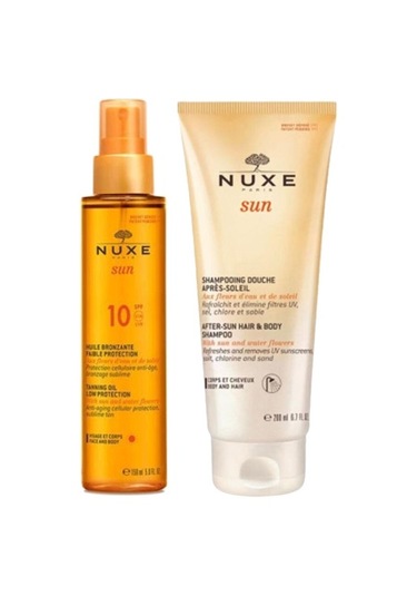 Nuxe Bronzlaştırıcı Vücut Yağı SPF10 150 ML + Şampuan 200 ML