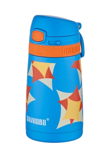 Shamobo 2li Set Pipetli Çelik Termos 350ml -6 Saat Isı Yalıtımı- mavi
