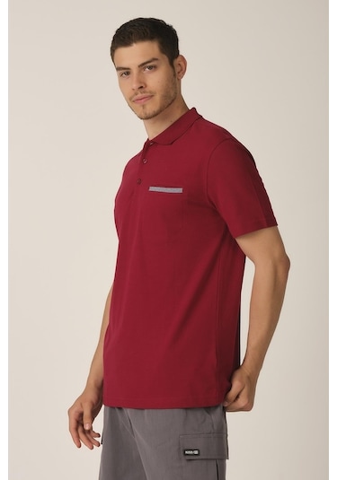 Alexander Gardi Alexandergardı Polo Yaka Erkek T-shirt Cas442940 Bordo
