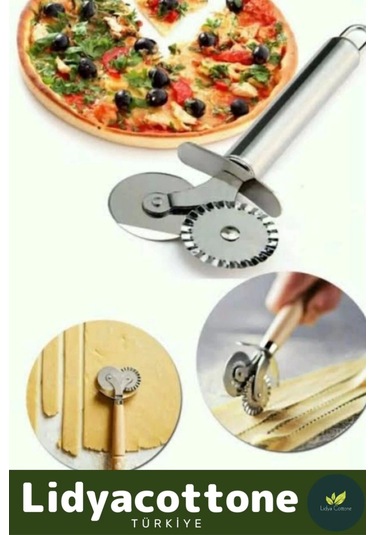 Çift Başlıklı Hamur Ruleti Pizza Kesme Aparatı Mantı Kesme Bıçağı