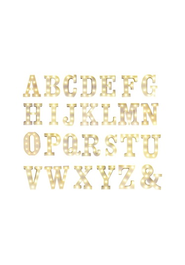 Novahub Alfabe Led Işık Tabela Ayaklı Harfli Tabela Ampullü Gece Lambası Doğum Günü Noel Düğün Ev Partisi Bar Dekoru Diğer