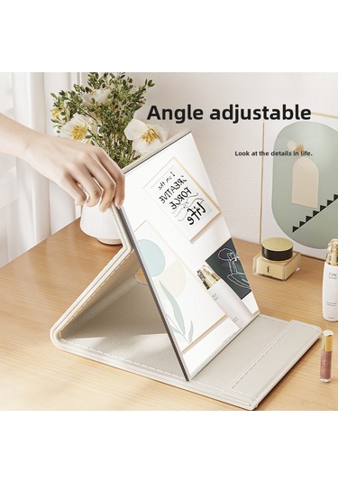 Geeroyoo Kollej Dormu Makyaj Aynası - Çift Taraflı Katlanabilir 18x26cm Beyaz, Hd Yansıma, Taşınabilir Masaüstü Prenses Aynası Diğer